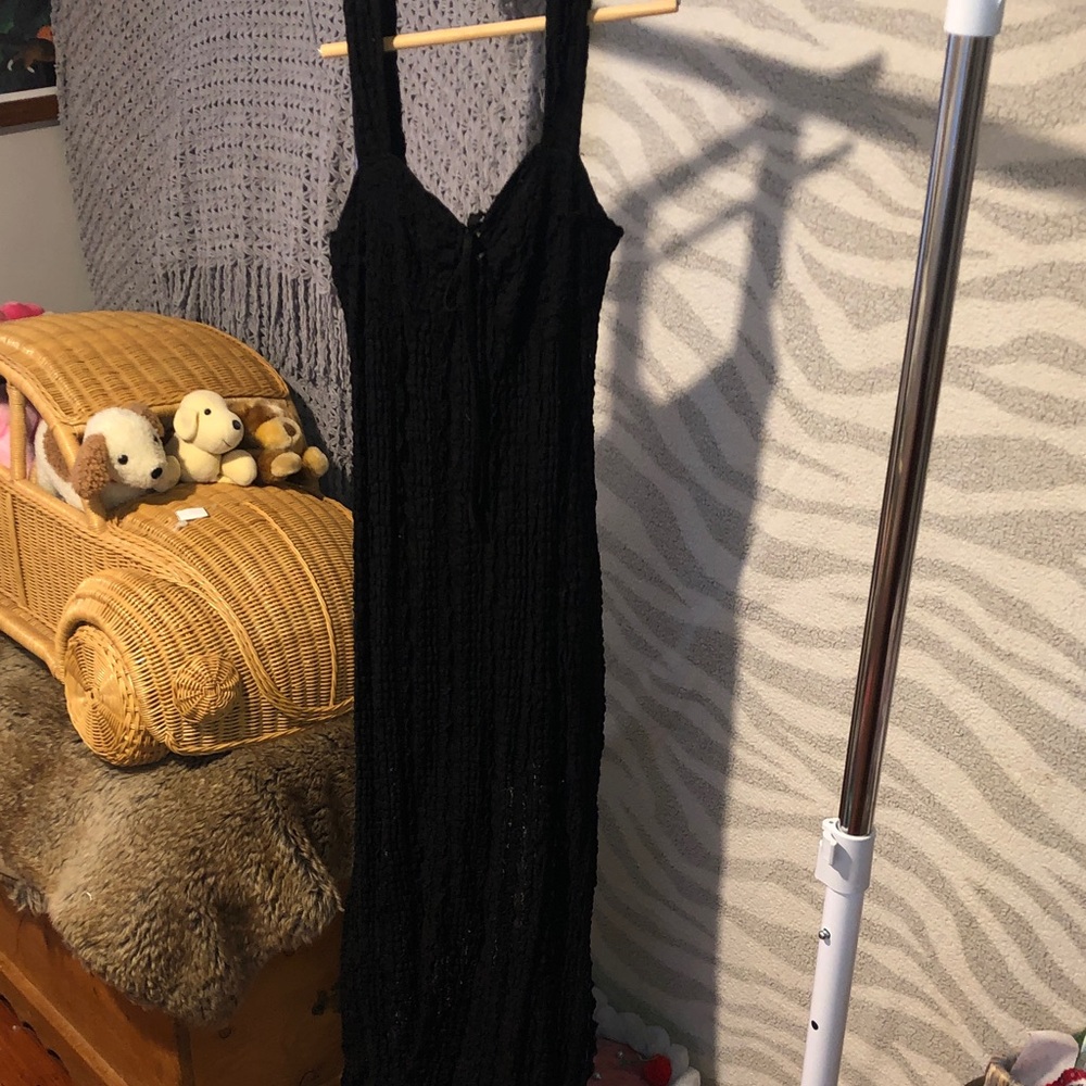 Em & Elle black lace maxi dress